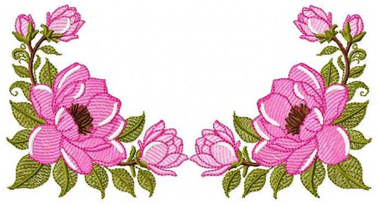 Rose Corner embroidery design - Flower for Kitchen Towel machine embroidery pattern - Baby Girl file - Instant digital download pes jef - Marcia Embroidery
