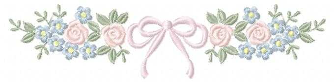 Roses flowers and lace embroidery design - Roses Line Divider machine embroidery pattern - Floral wreath garland file - Instant download pes jef - Marcia Embroidery