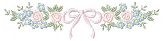 Roses flowers and lace embroidery design - Roses Line Divider machine embroidery pattern - Floral wreath garland file - Instant download pes jef - Marcia Embroidery