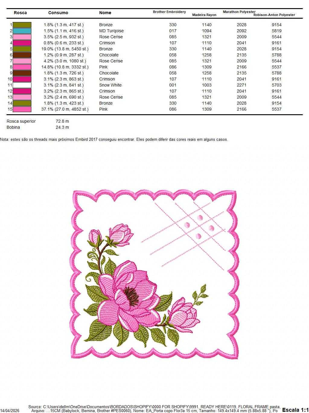 Roses Frame embroidery design - Flower Square machine embroidery pattern - Floral Kitchen Towel file - Instant digital download pes - Marcia Embroidery