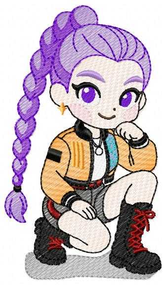 Rumi KPop Demon Hunters embroidery design - Kpop Warriors machine embroidery patterns - Baby girl file - Instant digital download - Marcia Embroidery
