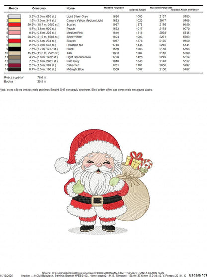 Santa Claus embroidery designs - Ho ho ho Xmas Saint Nicholas machine embroidery pattern - Instant digital download pes jef dst hus vp3 xxx - Marcia Embroidery