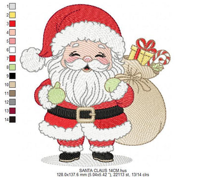Santa Claus embroidery designs - Ho ho ho Xmas Saint Nicholas machine embroidery pattern - Instant digital download pes jef dst hus vp3 xxx - Marcia Embroidery