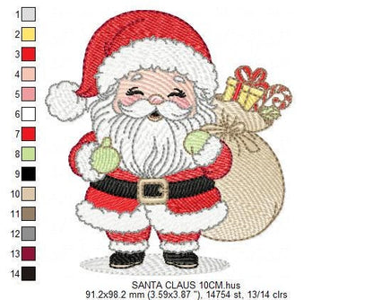 Santa Claus embroidery designs - Ho ho ho Xmas Saint Nicholas machine embroidery pattern - Instant digital download pes jef dst hus vp3 xxx - Marcia Embroidery