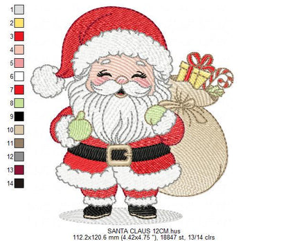 Santa Claus embroidery designs - Ho ho ho Xmas Saint Nicholas machine embroidery pattern - Instant digital download pes jef dst hus vp3 xxx - Marcia Embroidery