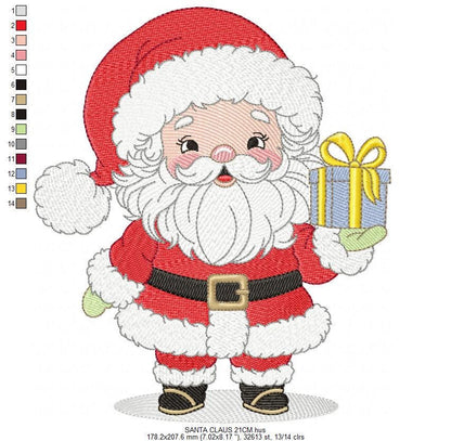 Santa Claus embroidery designs - Ho ho ho Xmas Saint Nicholas machine embroidery pattern - Instant digital download pes jef dst hus vp3 xxx - Marcia Embroidery