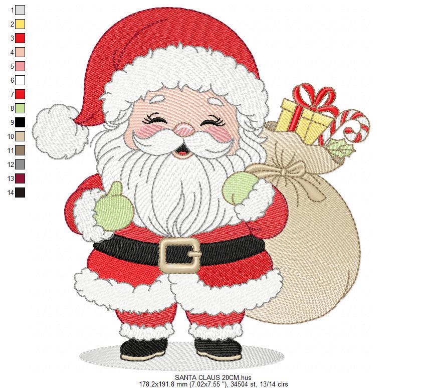 Santa Claus embroidery designs - Ho ho ho Xmas Saint Nicholas machine embroidery pattern - Instant digital download pes jef dst hus vp3 xxx - Marcia Embroidery