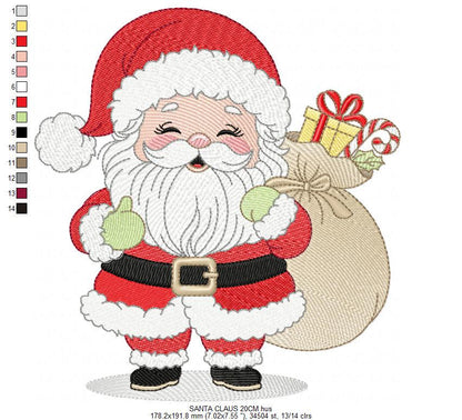 Santa Claus embroidery designs - Ho ho ho Xmas Saint Nicholas machine embroidery pattern - Instant digital download pes jef dst hus vp3 xxx - Marcia Embroidery