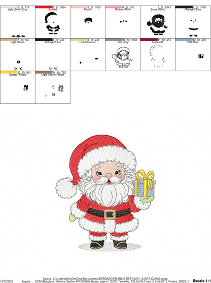 Santa Claus embroidery designs - Ho ho ho Xmas Saint Nicholas machine embroidery pattern - Instant digital download pes jef dst hus vp3 xxx - Marcia Embroidery