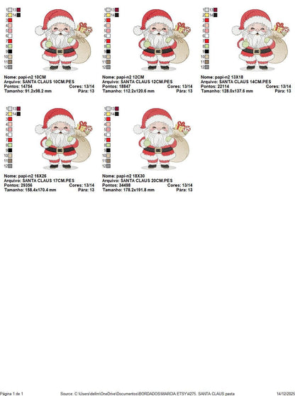 Santa Claus embroidery designs - Ho ho ho Xmas Saint Nicholas machine embroidery pattern - Instant digital download pes jef dst hus vp3 xxx - Marcia Embroidery