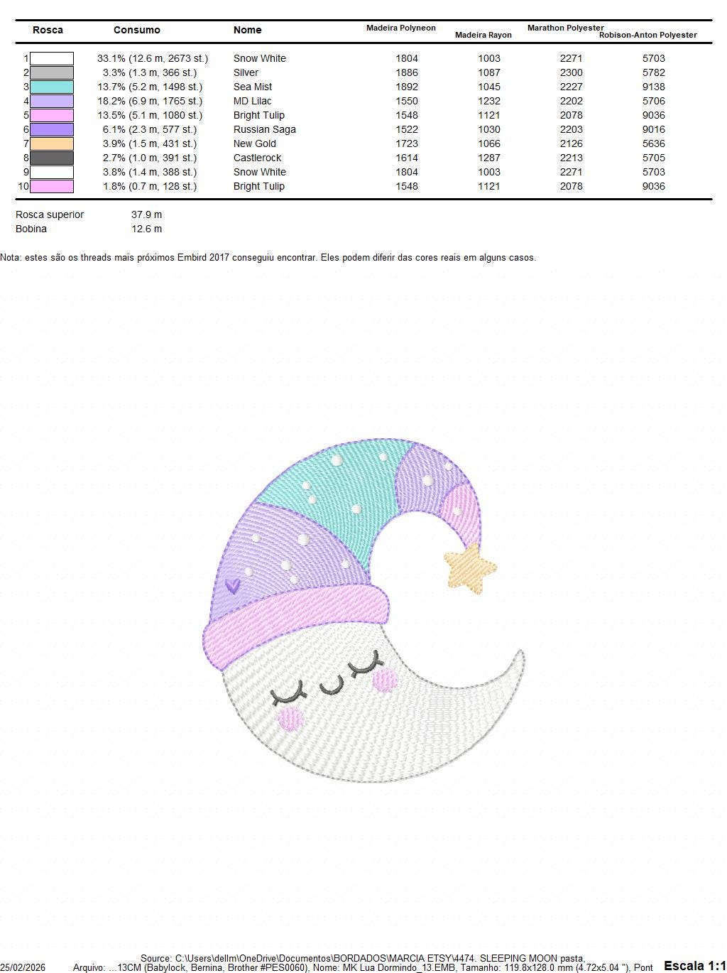 Sleeping Moon with hat embroidery design - Baby Girl Half moon machine embroidery pattern - Instant digital download pes jef dst hus vp3 - Marcia Embroidery
