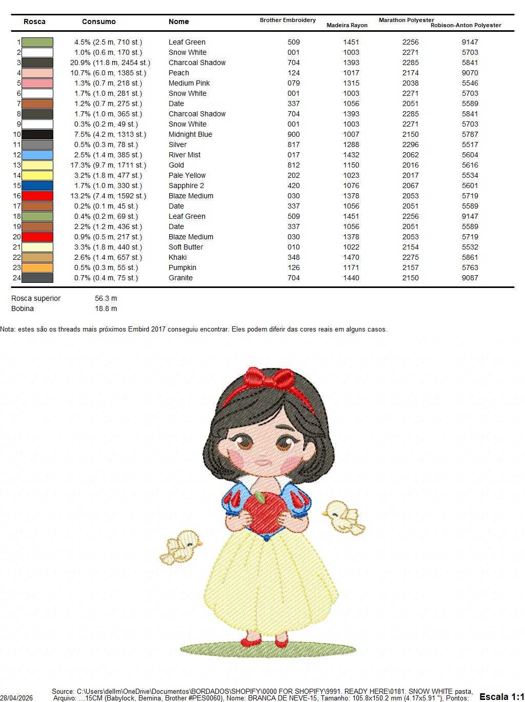 Snow White embroidery design - Disney Princess machine embroidery pattern - Baby girl file - Instant digital download pes jef dst hus - Marcia Embroidery