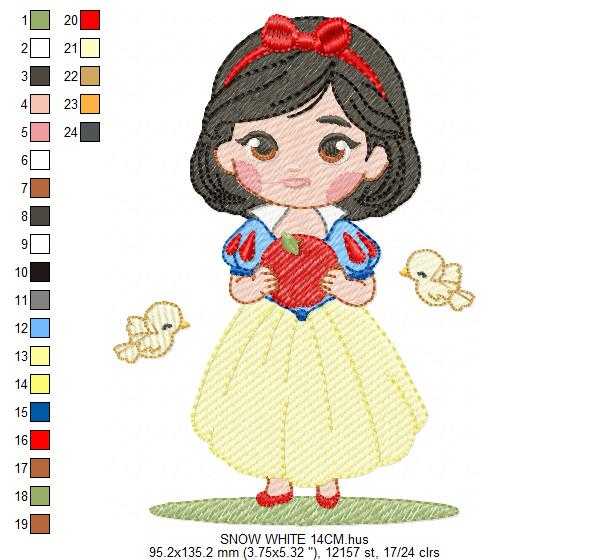 Snow White embroidery design - Disney Princess machine embroidery pattern - Baby girl file - Instant digital download pes jef dst hus - Marcia Embroidery