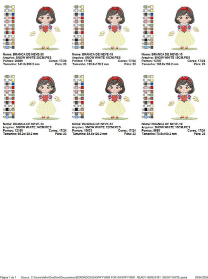 Snow White embroidery design - Disney Princess machine embroidery pattern - Baby girl file - Instant digital download pes jef dst hus - Marcia Embroidery