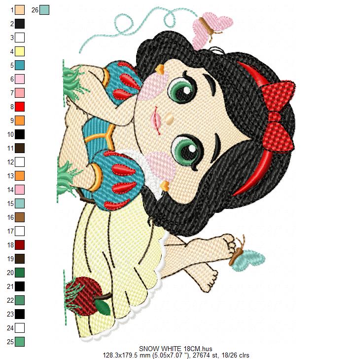 Snow White embroidery design - Disney Princess machine embroidery patterns - Instant digital download - Marcia Embroidery