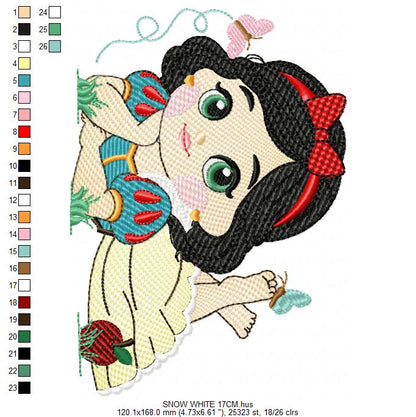 Snow White embroidery design - Disney Princess machine embroidery patterns - Instant digital download - Marcia Embroidery