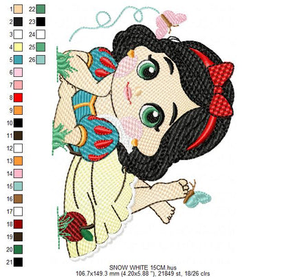 Snow White embroidery design - Disney Princess machine embroidery patterns - Instant digital download - Marcia Embroidery