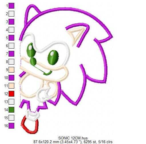 Sonic embroidery design - Sonic the Hedgehog machine embroidery pattern - Baby boy and girl file - Instant digital download pes jef - Marcia Embroidery