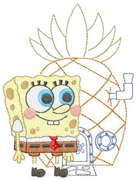 Sponge Bob embroidery design - SpongeBob SquarePants cartoon machine embroidery pattern - Baby boy and girl file - Instant digital download pes jef dst - Marcia Embroidery