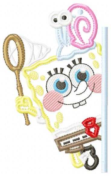 Spongebob embroidery design - Sponge Bob SquarePants cartoon machine embroidery applique pattern - Baby boy and girl file - Instant digital download - Marcia Embroidery