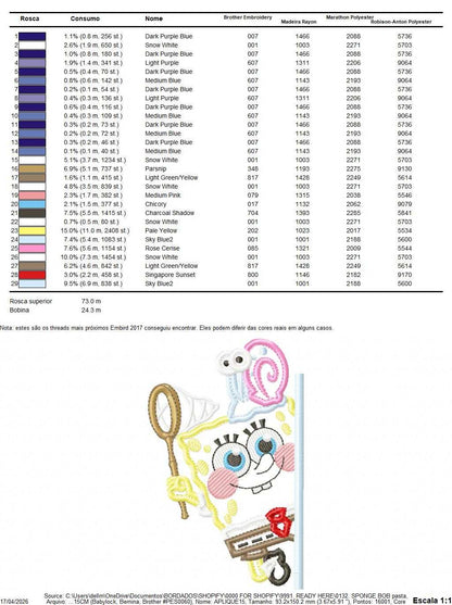 Spongebob embroidery design - Sponge Bob SquarePants cartoon machine embroidery applique pattern - Baby boy and girl file - Instant digital download - Marcia Embroidery