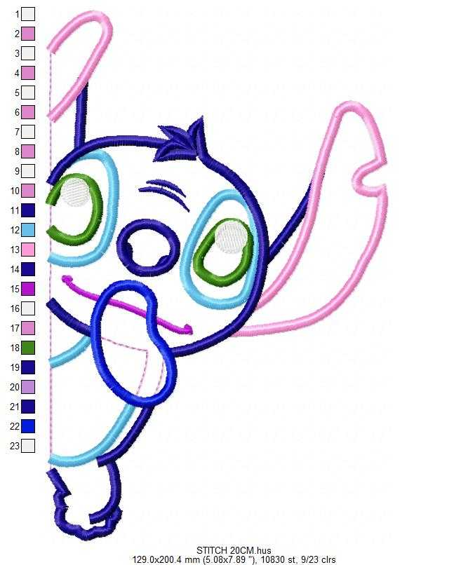 Stitch embroidery design - Lilo and Stitch Cartoon machine applique embroidery pattern - Baby boy and girl file - Instant digital download pes jef - Marcia Embroidery