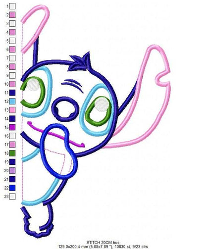 Stitch embroidery design - Lilo and Stitch Cartoon machine applique embroidery pattern - Baby boy and girl file - Instant digital download pes jef - Marcia Embroidery