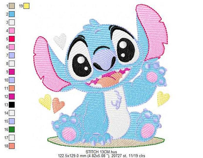 Stitch embroidery design - Lilo and Stitch Cartoon machine embroidery pattern - Baby boy and girl file - Instant digital download pes jef - Marcia Embroidery