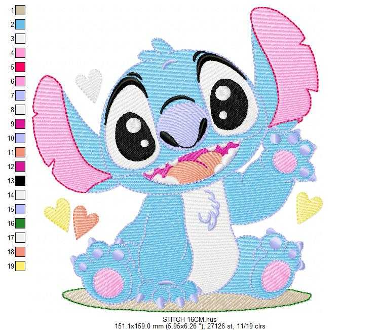 Stitch embroidery design - Lilo and Stitch Cartoon machine embroidery pattern - Baby boy and girl file - Instant digital download pes jef - Marcia Embroidery
