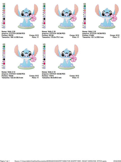 Stitch embroidery design - Lilo and Stitch Cartoon machine embroidery pattern - Baby boy and girl file - Instant digital download pes jef - Marcia Embroidery