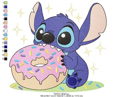 Stitch embroidery design - Lilo and Stitch Cartoon machine embroidery pattern - Baby boy and girl file - Instant digital download pes jef dst - Marcia Embroidery