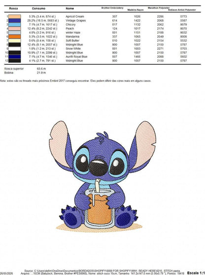 Stitch embroidery design - Lilo and Stitch Cartoon machine embroidery pattern - Baby boy and girl file - Instant digital download pes jef dst - Marcia Embroidery