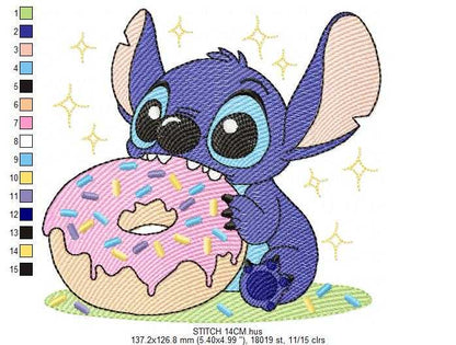 Stitch embroidery design - Lilo and Stitch Cartoon machine embroidery pattern - Baby boy and girl file - Instant digital download pes jef dst - Marcia Embroidery