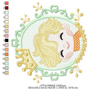 The Little Prince embroidery design - Little Prince with crown machine embroidery pattern - Baby boy and girl Fairytale file - Instant digital download pes jef - Marcia Embroidery
