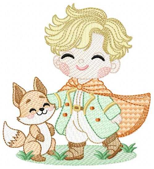 The Little Prince embroidery design - Little Prince with fox machine embroidery pattern - Baby boy and girl Fairytale file - Instant digital download pes jef - Marcia Embroidery