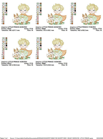 The Little Prince embroidery design - Little Prince with fox machine embroidery pattern - Baby boy and girl Fairytale file - Instant digital download pes jef - Marcia Embroidery