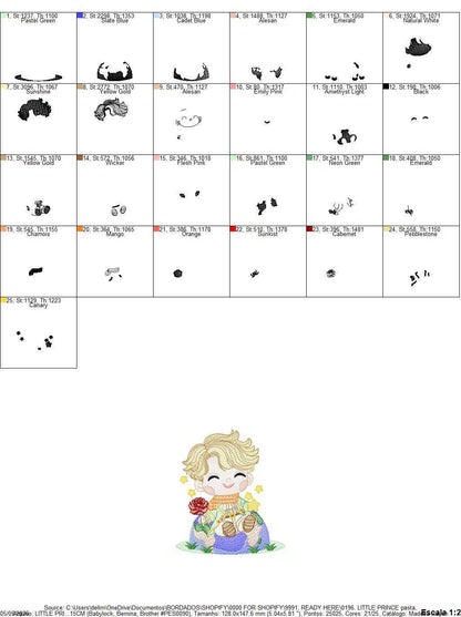 The Little Prince embroidery design - Little Prince with red rose machine embroidery pattern - Baby boy and girl Fairytale file - Instant digital download pes jef - Marcia Embroidery