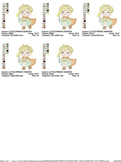 The Little Prince embroidery design - Little Prince with stars machine embroidery pattern - Baby boy and girl Fairytale file - Instant digital download pes jef - Marcia Embroidery