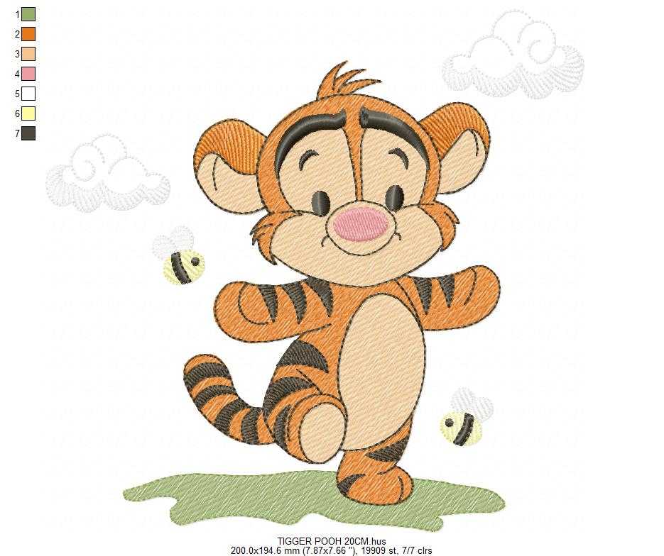 Tigger embroidery design - Winnie the Pooh Bear Cartoon machine embroidery pattern - Baby boy and girl file - Instant digital download pes jef - Marcia Embroidery