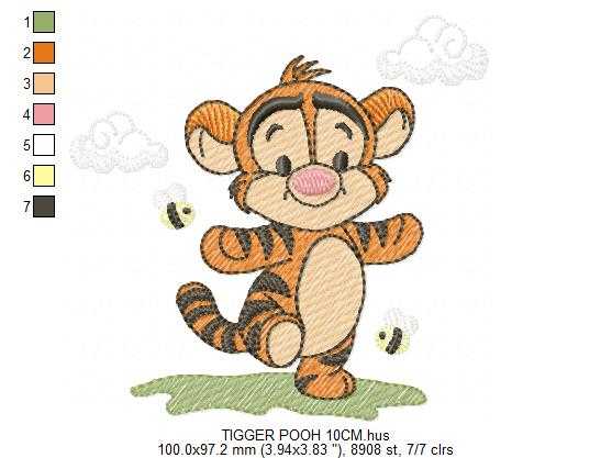 Tigger embroidery design - Winnie the Pooh Bear Cartoon machine embroidery pattern - Baby boy and girl file - Instant digital download pes jef - Marcia Embroidery