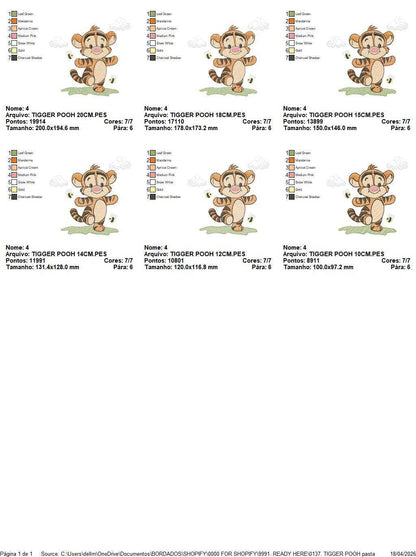 Tigger embroidery design - Winnie the Pooh Bear Cartoon machine embroidery pattern - Baby boy and girl file - Instant digital download pes jef - Marcia Embroidery