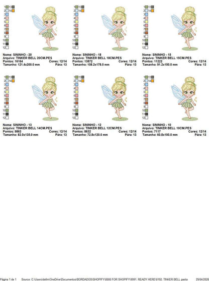 Tinker Bell embroidery design - Disney Princess machine embroidery pattern - Instant digital download pes jef dst - Marcia Embroidery