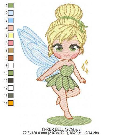 Tinker Bell embroidery design - Disney Princess machine embroidery pattern - Instant digital download pes jef dst - Marcia Embroidery
