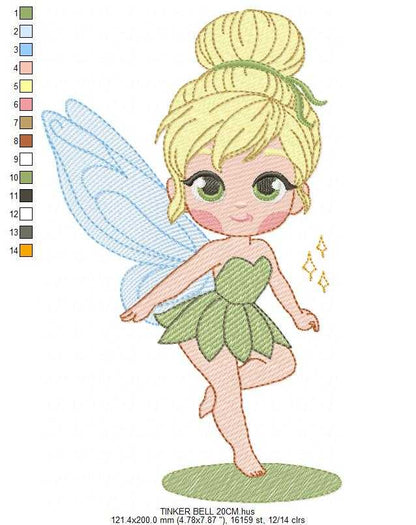 Tinker Bell embroidery design - Disney Princess machine embroidery pattern - Instant digital download pes jef dst - Marcia Embroidery