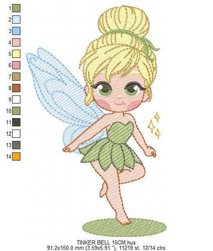 Tinker Bell embroidery design - Disney Princess machine embroidery pattern - Instant digital download pes jef dst - Marcia Embroidery