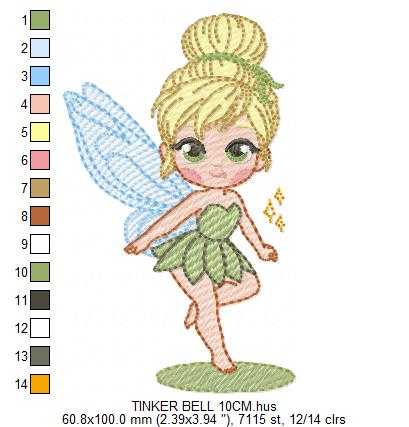 Tinker Bell embroidery design - Disney Princess machine embroidery pattern - Instant digital download pes jef dst - Marcia Embroidery