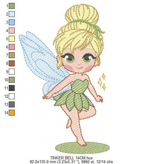 Tinker Bell embroidery design - Disney Princess machine embroidery pattern - Instant digital download pes jef dst - Marcia Embroidery