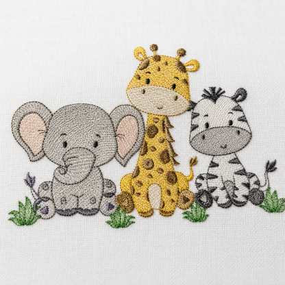 Safari embroidery designs - Elephant embroidery design machine embroidery pattern - Giraffe embroidery file - Zebra embroidery download pes (Copy)