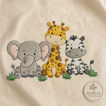 Safari embroidery designs - Elephant embroidery design machine embroidery pattern - Giraffe embroidery file - Zebra embroidery download pes (Copy)