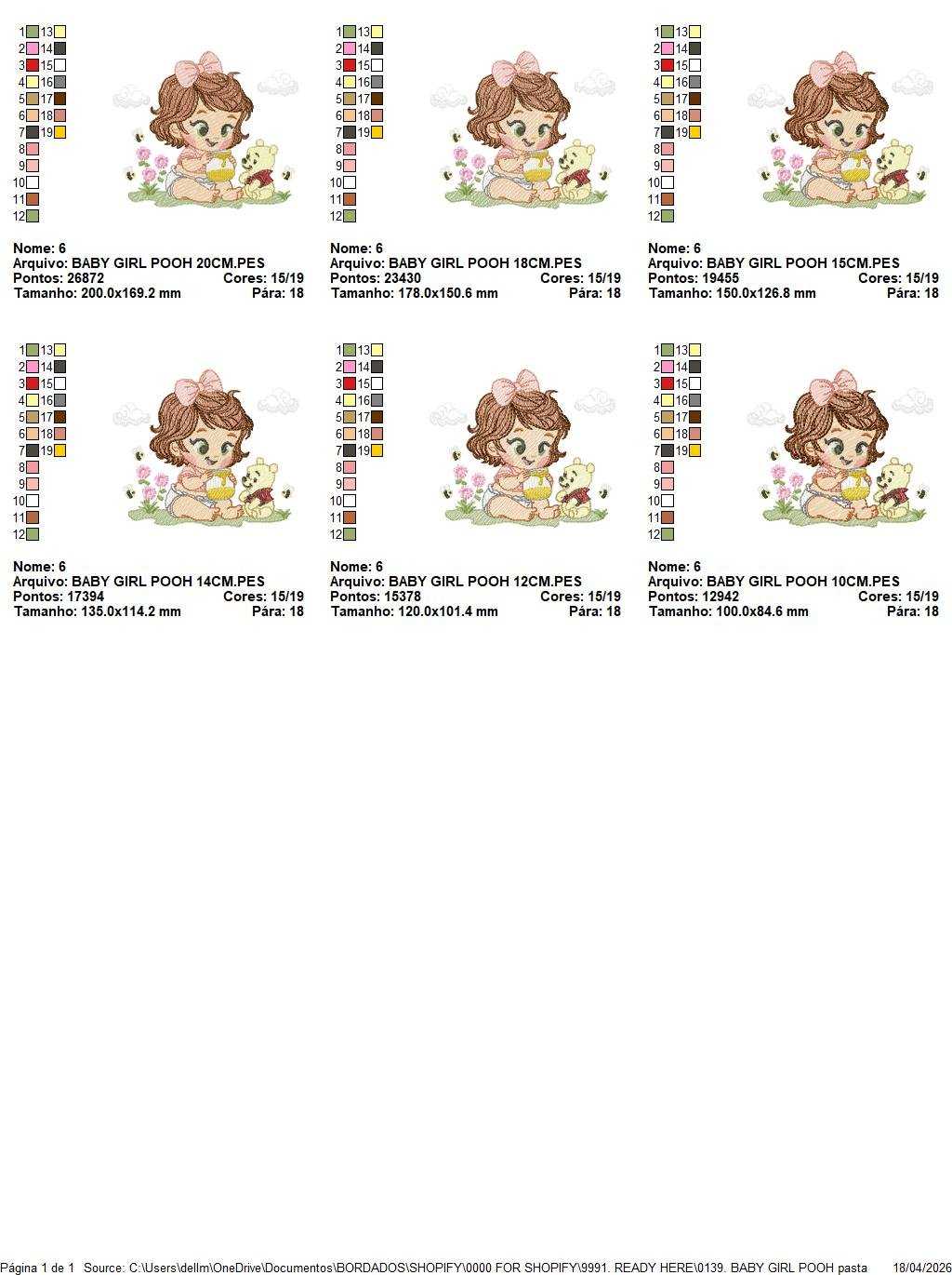 Winnie the Pooh embroidery design - Baby girl with Pooh bear machine embroidery pattern - Baby boy and girl file - Instant digital download pes jef - Marcia Embroidery
